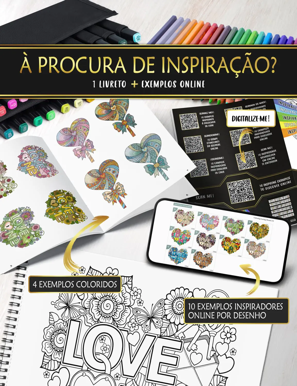 Encontre inspiração online com exemplos coloridos e paletas harmoniosas para os seus desenhos.
