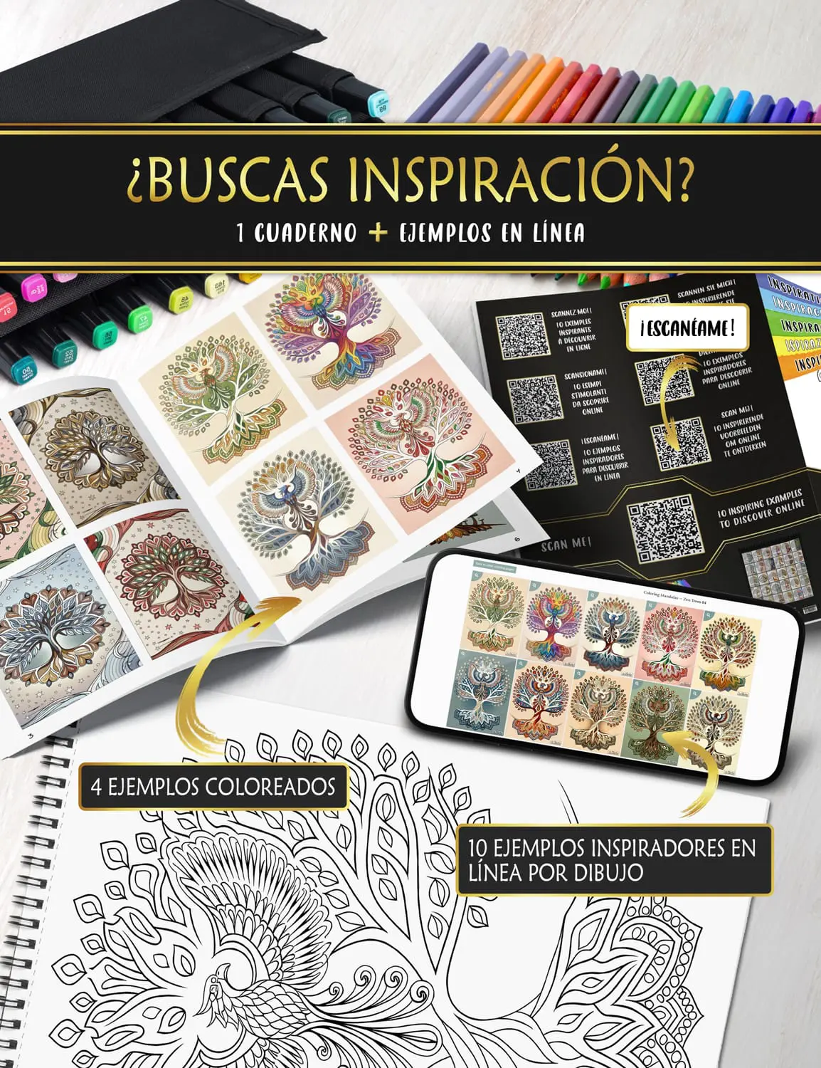 Encuentra inspiración online con ejemplos coloreados y combinaciones de colores armoniosas.