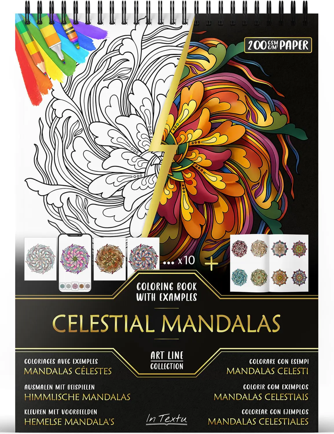 Libro da colorare per adulti con 30 disegni originali per favorire rilassamento, benessere e creatività.