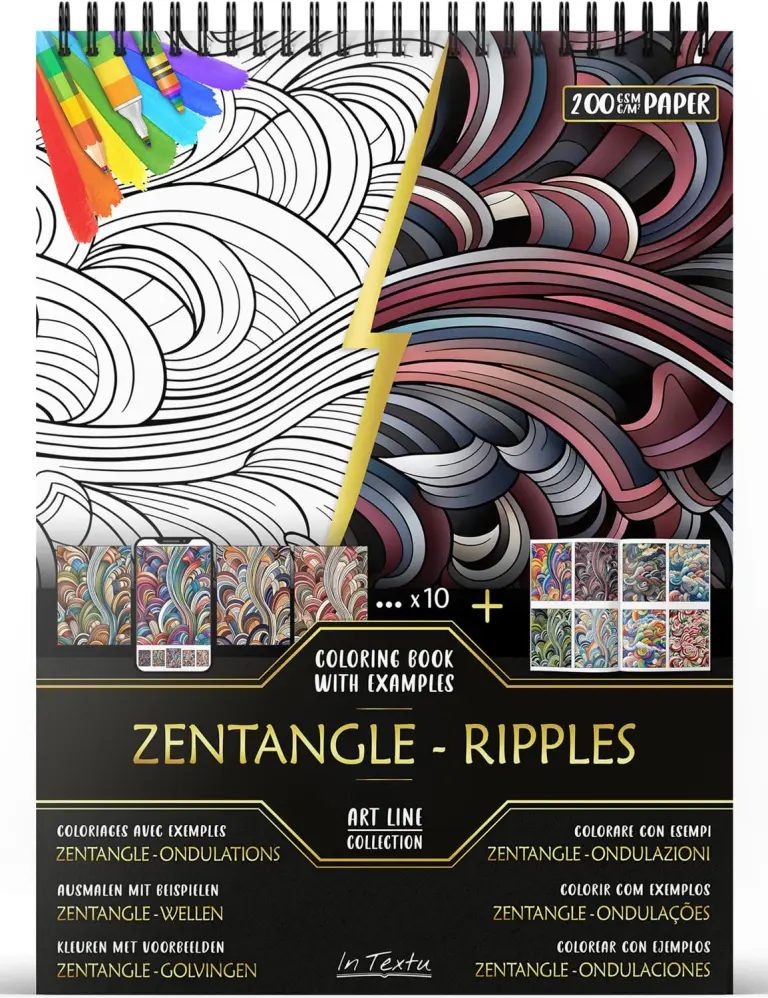 Libro da colorare per adulti con 30 disegni originali per favorire rilassamento, benessere e creatività.