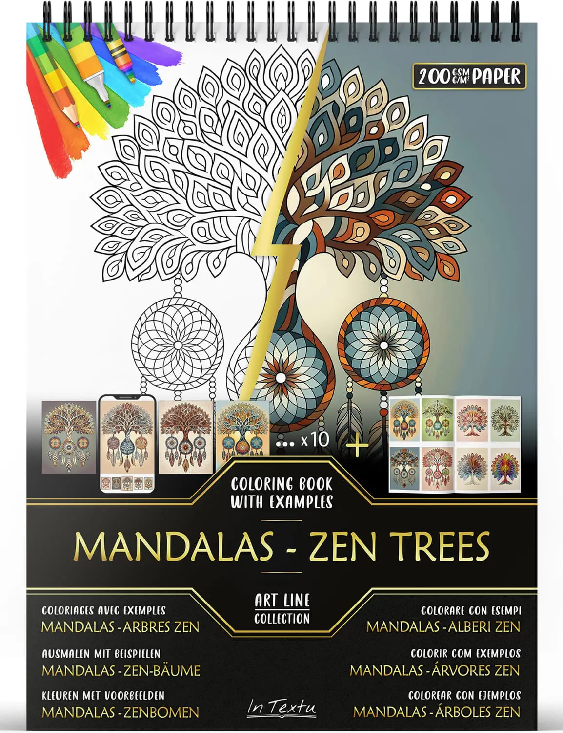 Libro de colorear para adultos con 30 diseños originales para relajarse, estimular la creatividad y disfrutar del bienestar.