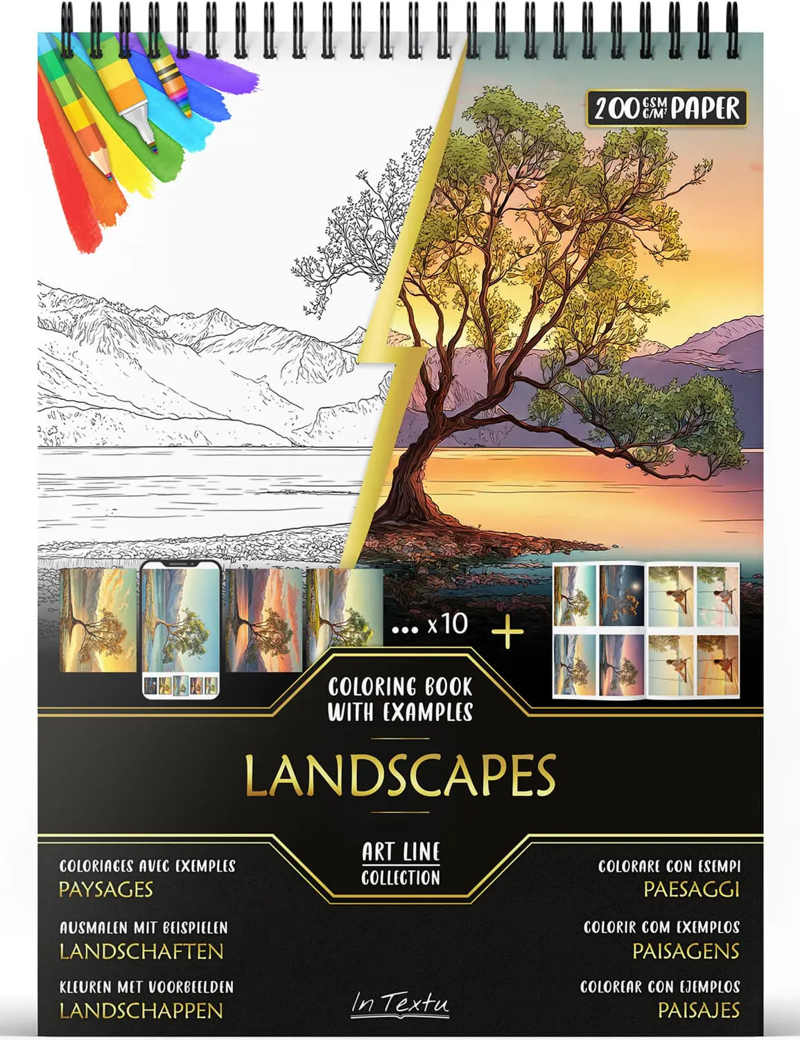 Livro de colorir com 30 desenhos originais para adultos, perfeito para relaxar, estimular a criatividade e aliviar o stress.