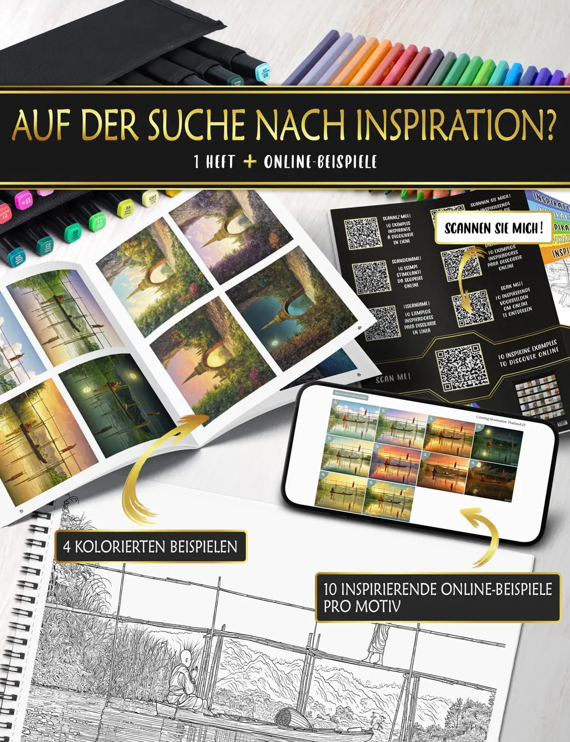 Farbige Online-Beispiele, um Inspiration und Farbharmonie für Ihre Ausmalbilder zu finden.