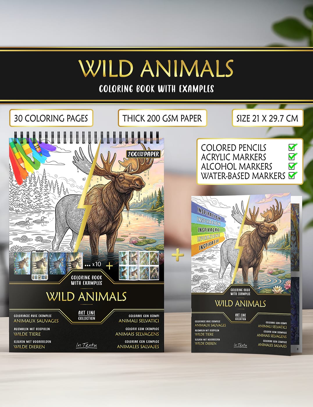 Inspiration booklet with colored examples – creative guide included