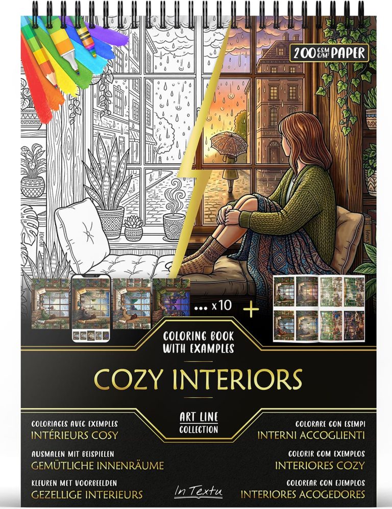 Livro de colorir com 30 desenhos originais para adultos, perfeito para relaxar, estimular a criatividade e aliviar o stress.