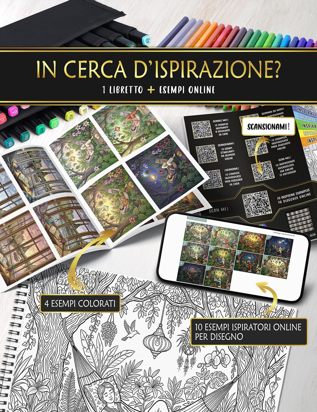 Ideias de cor online para os seus desenhos "Interiores Cozy" Encontre inspiração online com exemplos coloridos e paletas harmoniosas para os seus desenhos.